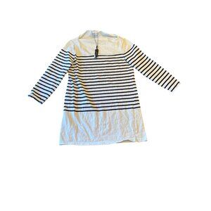 Milly Womens Striped Cotton Tunic Top P Navy & White Coastal Nautical Preppy